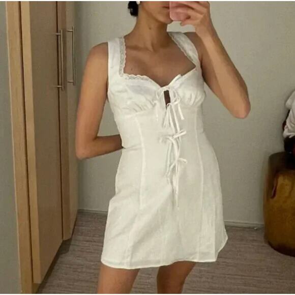 Reformation Reia Linen Dress White - Picture 1 of 9